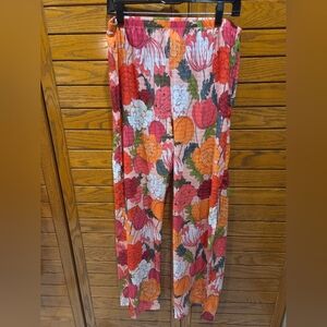 Trina Turk Sunny Bloom Split Hem Pant Swim Coverup Plazzo Pants